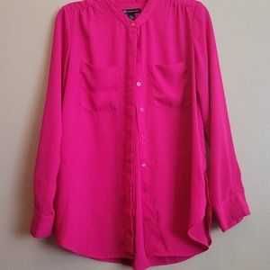 INC pink button up blouse